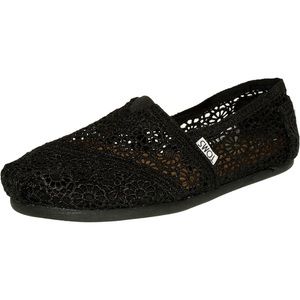 TOMS Black Glitter Crochet slip on shoe 9 1/2